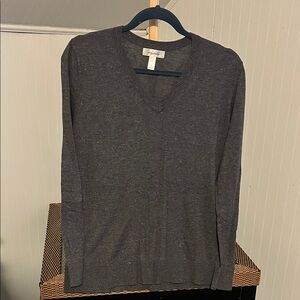 Dressbarn Charcoal V-Neck Sweater, Size XL